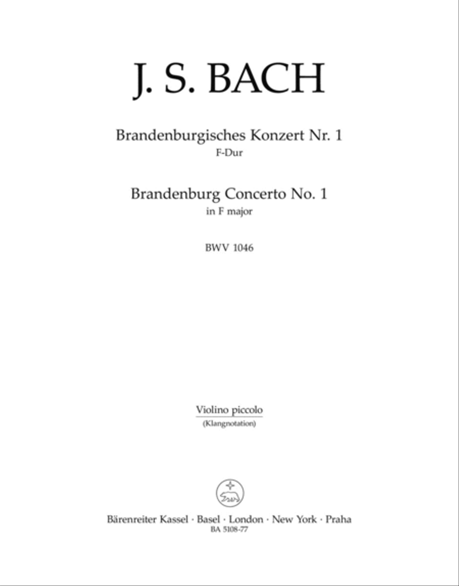 Brandenburg Concerto, No. 1 F major, BWV 1046 Violin scores gallery preview page 1