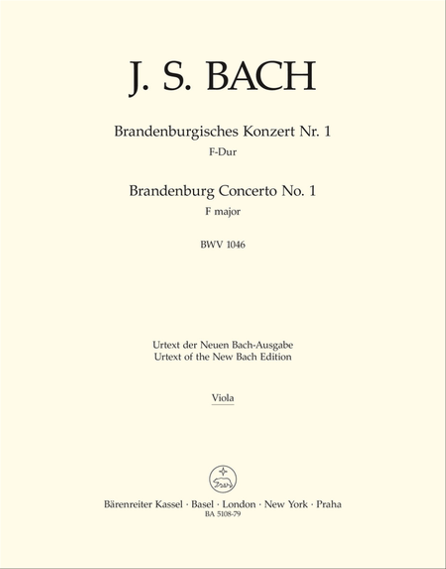 Brandenburg Concerto, No. 1 F major, BWV 1046 Viola scores gallery preview page 1