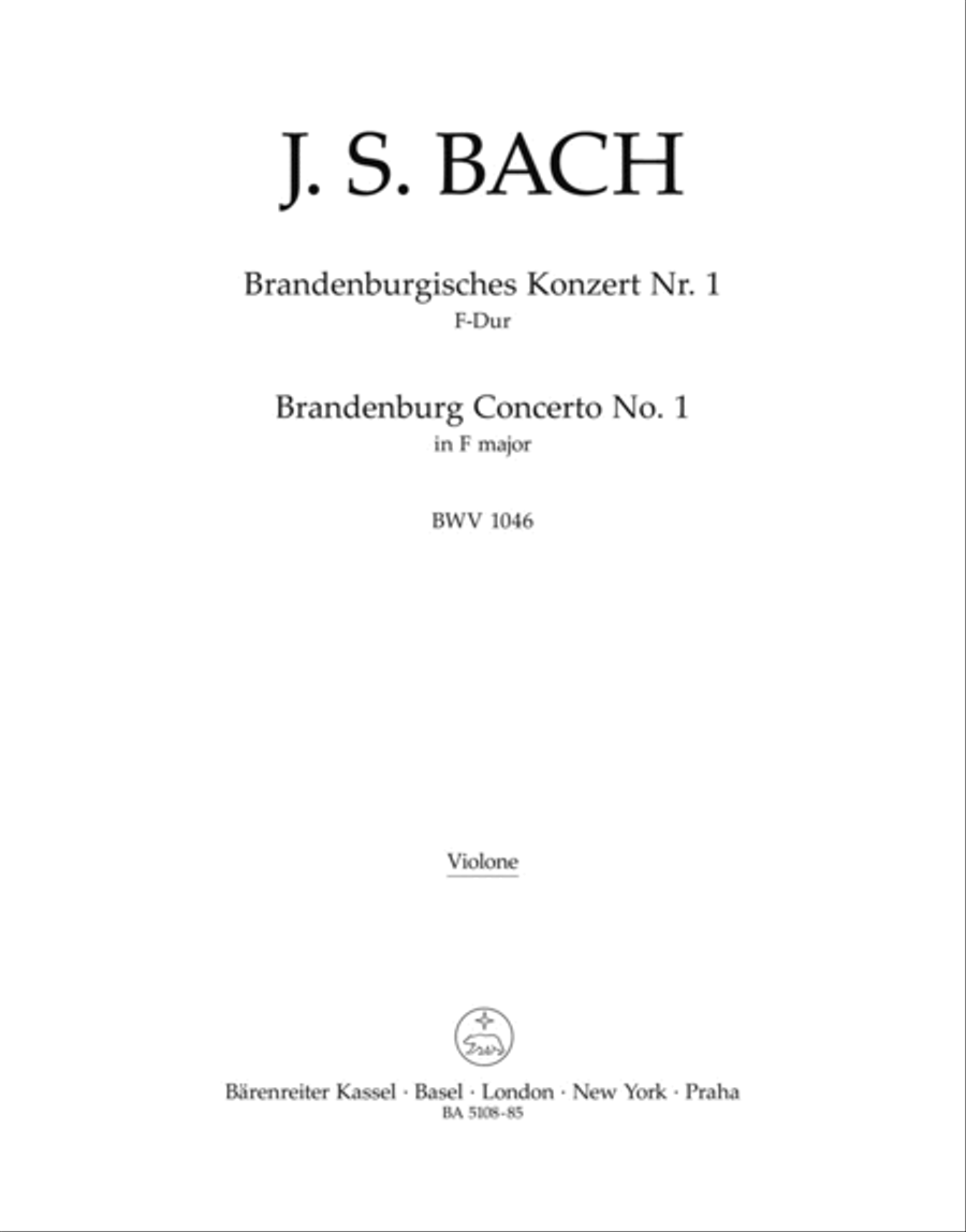 Brandenburg Concerto, No. 1 F major, BWV 1046 Double Bass scores gallery preview page 1
