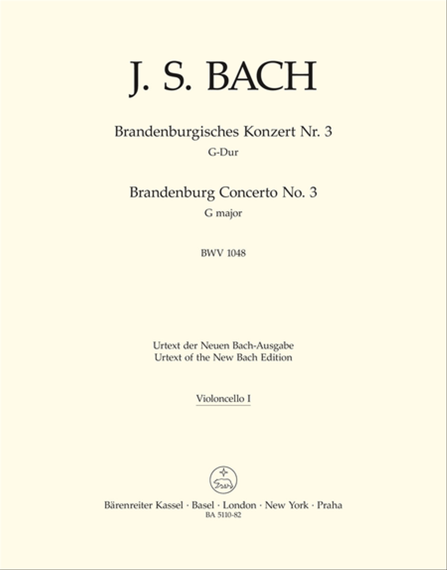 Brandenburg Concerto, No. 3 G major, BWV 1048 School and Community scores gallery preview page 1
