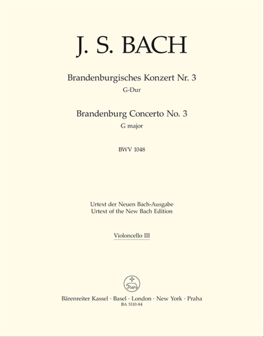 Brandenburg Concerto, No. 3 G major, BWV 1048 School and Community scores gallery preview page 1