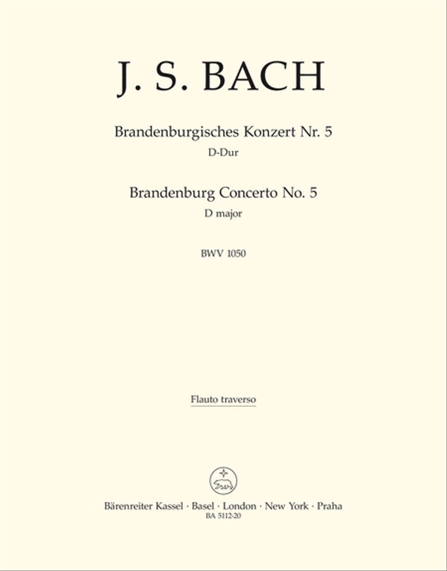 Brandenburg Concerto, No. 5 D major, BWV 1050 Flute scores gallery preview page 1