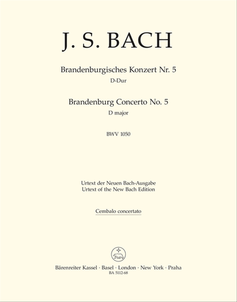 Brandenburg Concerto, No. 5 D major, BWV 1050 Harpsichord scores gallery preview page 1