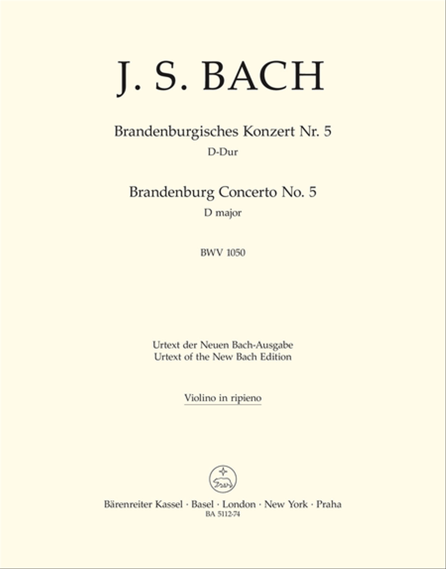 Brandenburg Concerto, No. 5 D major, BWV 1050 Violin scores gallery preview page 1