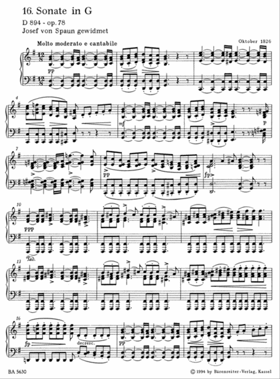 Sonata In G Major, D 894 (Opus 78) Piano Solo scores gallery preview page 2