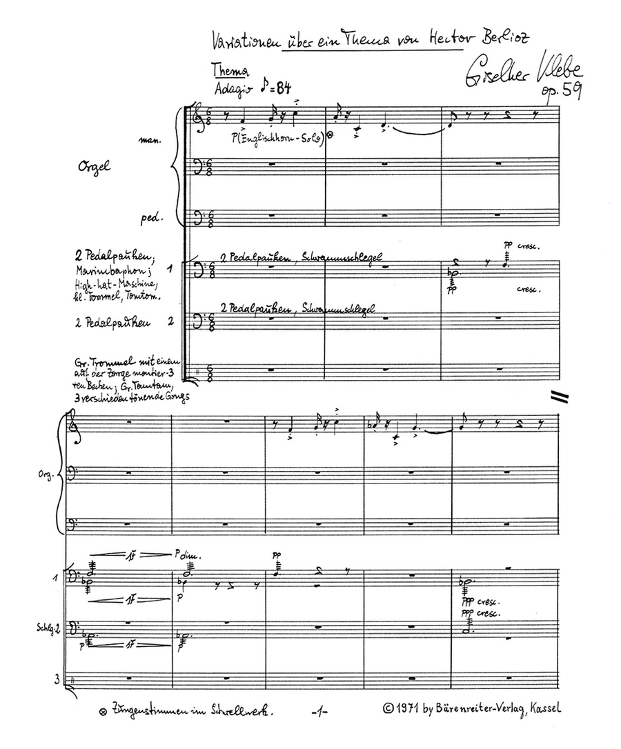 Variationen ueber ein Thema von Hector Berlioz op. 59 Organ scores gallery preview page 2