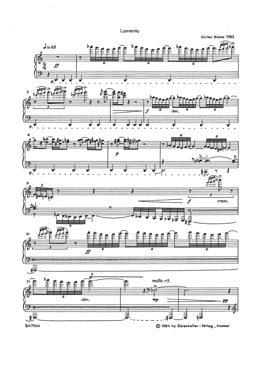 Lamento for Piano Lamento for Piano Piano Solo scores gallery preview page 2