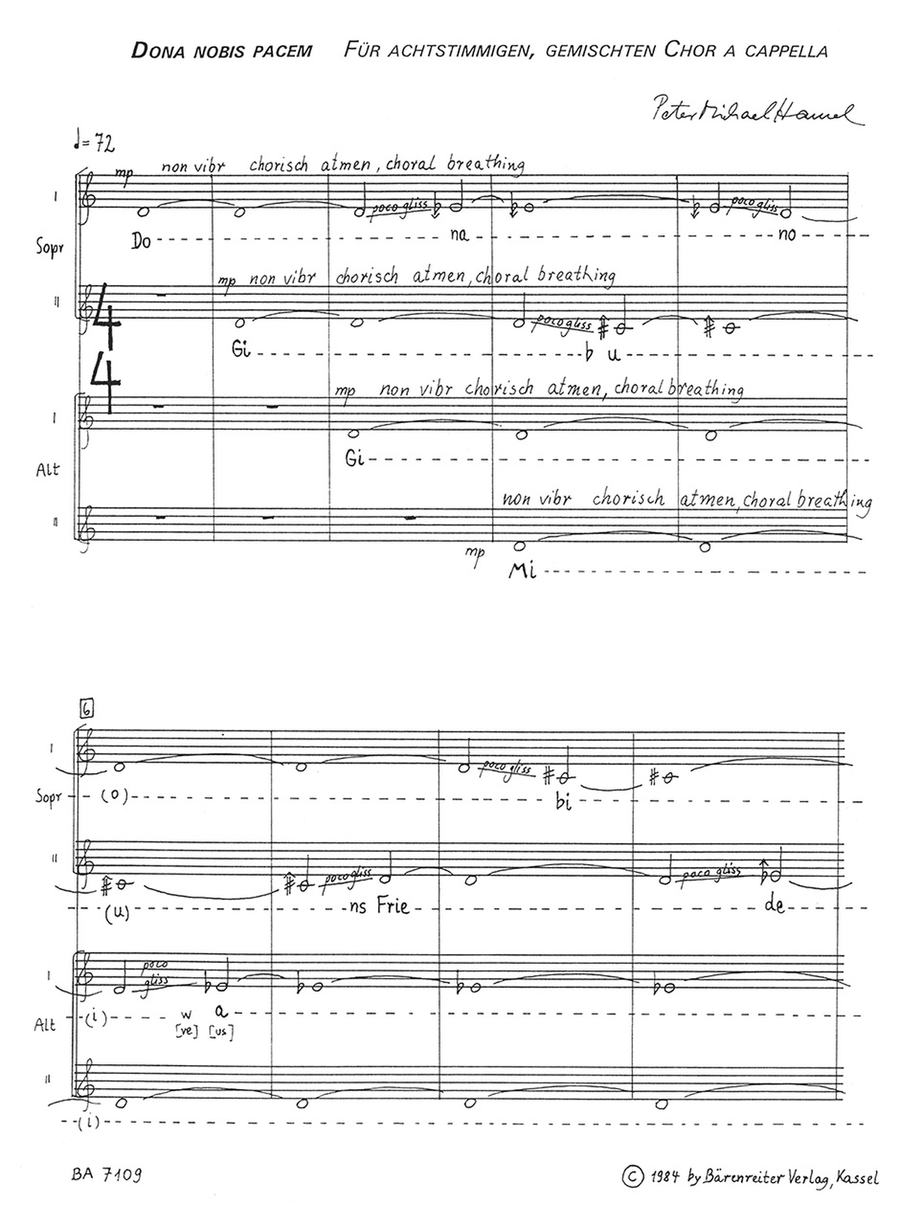 Dona nobis pacem Dona nobis pacem SSAATTBB scores gallery preview page 2