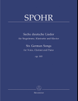 Six German Songs for Voice, Clarinet and Piano op. 103