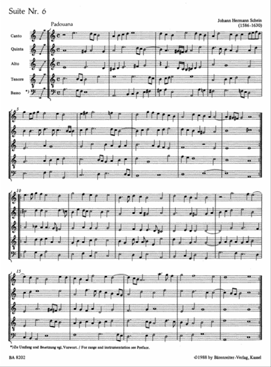 Banchetto musicale 1617 for five Instruments (Recorders, Viols or other) scores gallery preview page 2