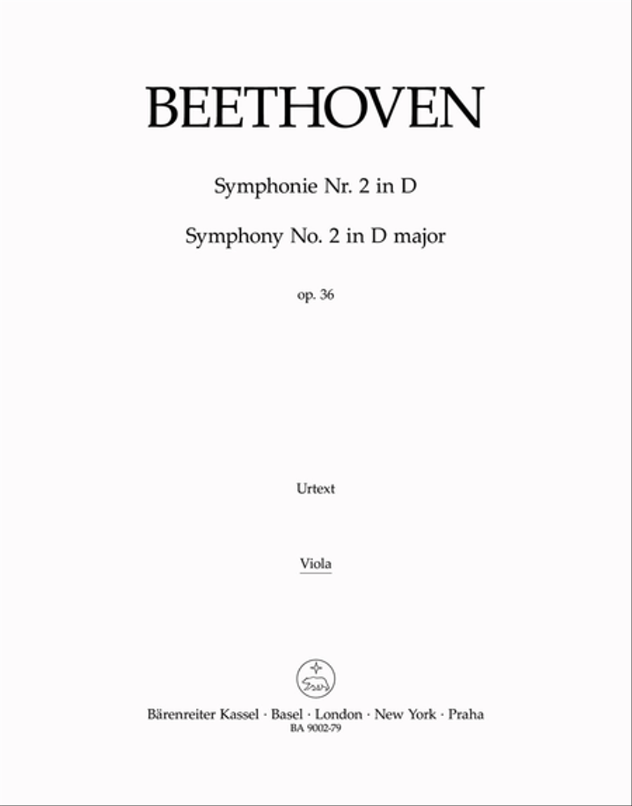 Symphony, No. 2 D major, Op. 36 Viola scores gallery preview page 1