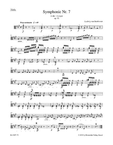 Symphony, No. 7 A major, Op. 92