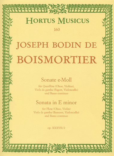 Sonate for Flute (Oboe, Violin), Viol (Bassoon, Violoncello) and Basso continuo e minor op. 37/2