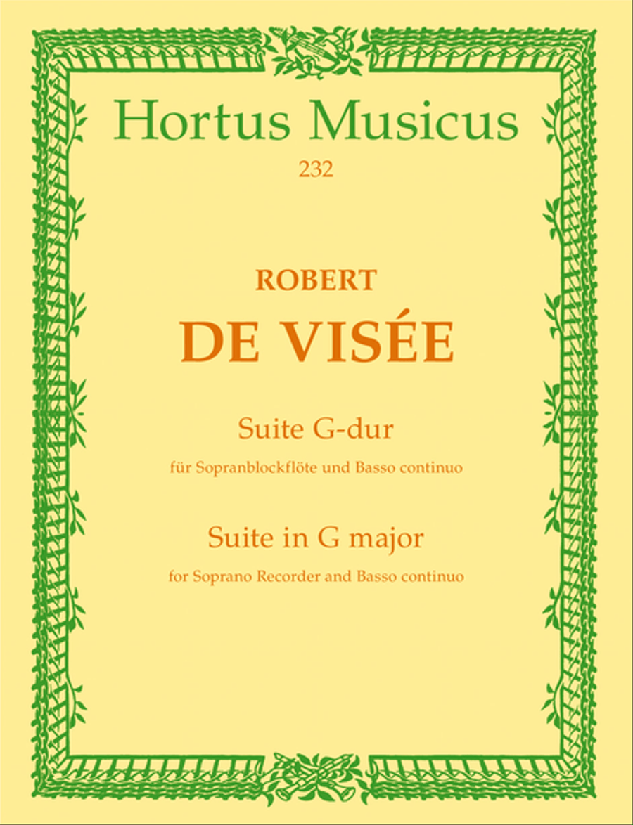 Suite for Descant Recorder and Basso continuo G major Soprano Recorder scores gallery preview page 1