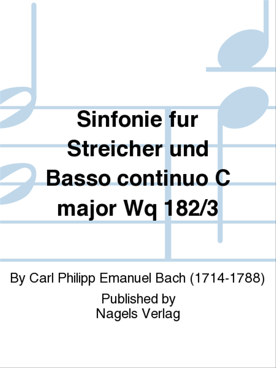 Sinfonie fur Streicher und Basso continuo C major Wq 182/3 Harpsichord scores gallery preview page 1