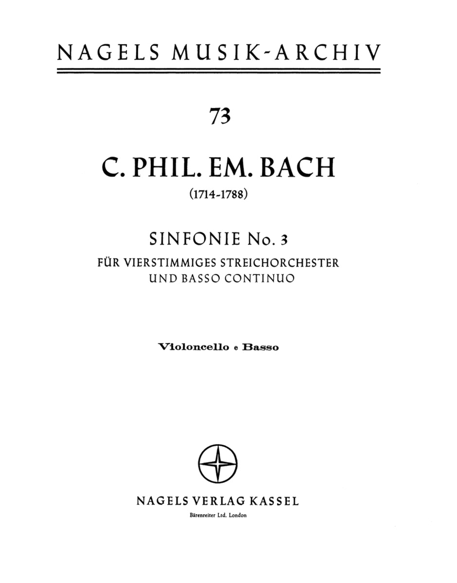 Sinfonie fur Streicher und Basso continuo C major Wq 182/3 Double Bass scores gallery preview page 1