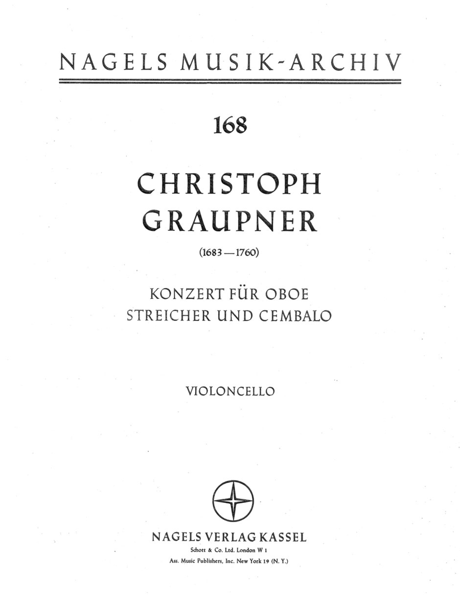 Konzert fur Oboe, Streicher und Basso continuo for Oboe, Streicher und Basso continuo F major Double Bass scores gallery preview page 1
