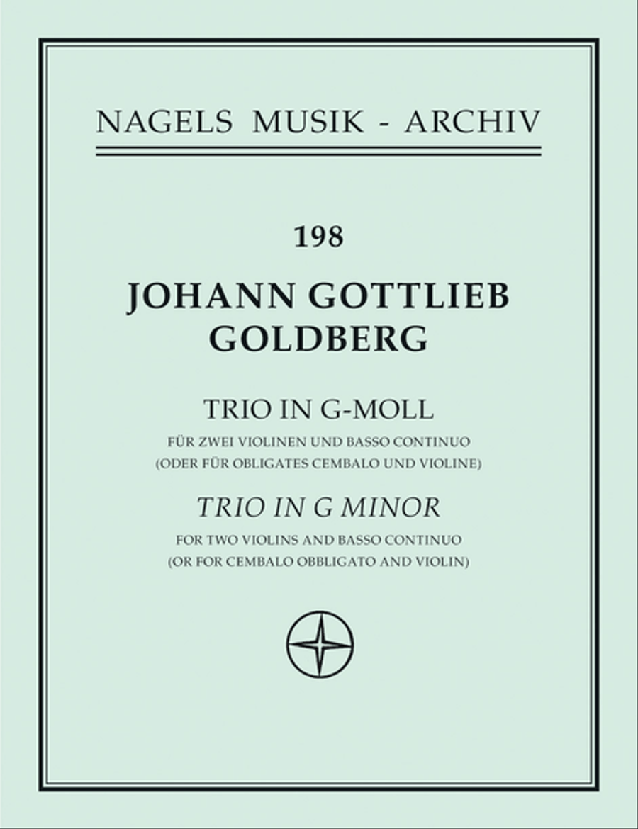Sonate fur zwei Violinen und Basso continuo oder fur Violine und Cembalo obligat g minor Violin scores gallery preview page 1