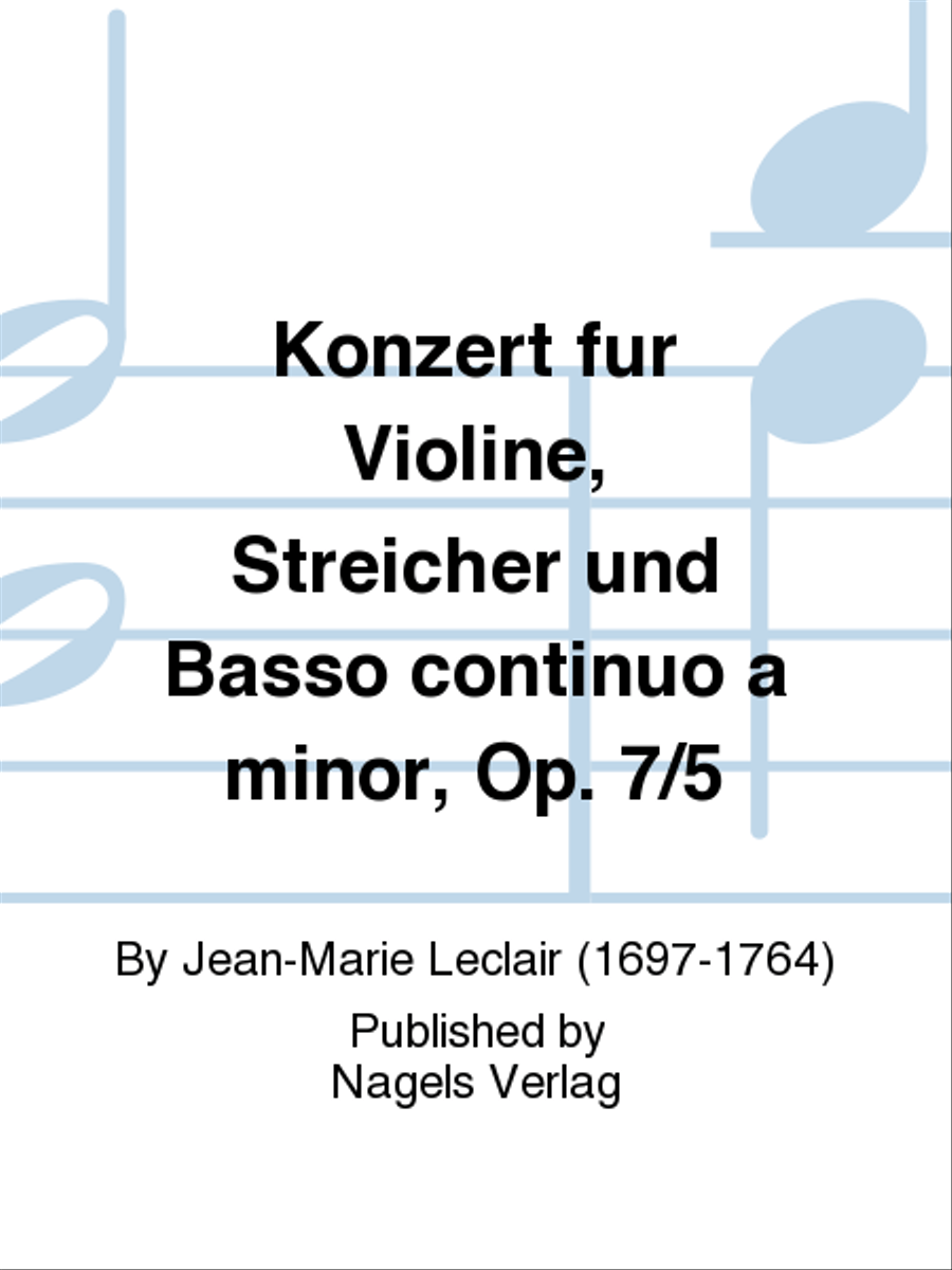Konzert fur Violine, Streicher und Basso continuo a minor, Op. 7/5 Double Bass scores gallery preview page 1