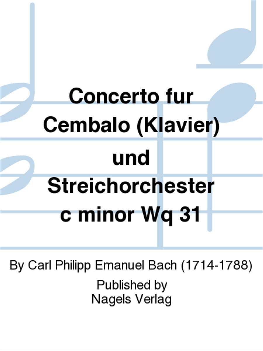 Concerto fur Cembalo (Klavier) und Streichorchester c minor Wq 31 String Orchestra scores gallery preview page 1
