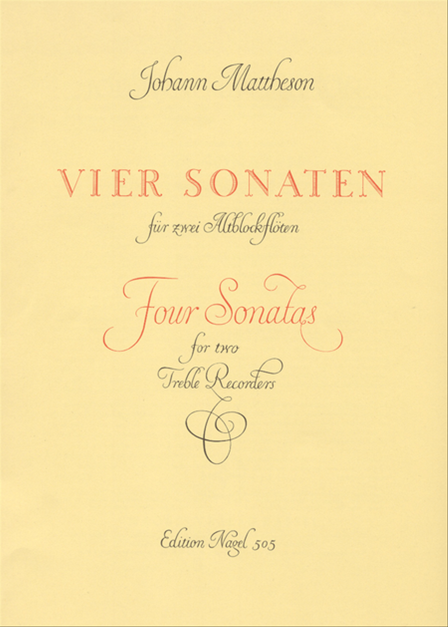 Vier Sonaten für zwei Blockflöten Alto Recorder scores gallery preview page 1