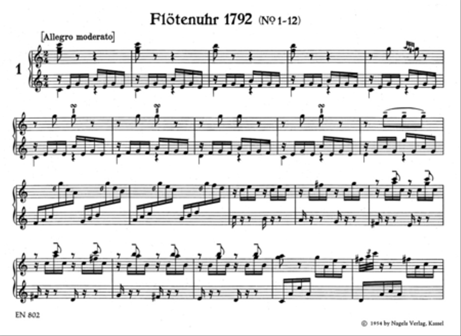 Flotenuhrstucke. Kompositionen fur das Laufwerk (Flotenuhr) Hob.XIX:1-32
