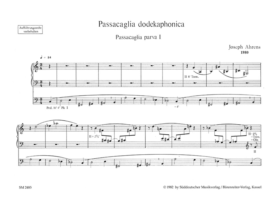 Passacaglia dodekaphonica für Orgel (1980) Organ scores gallery preview page 2
