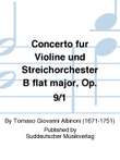Concerto fur Violine und Streichorchester B flat major, Op. 9/1
