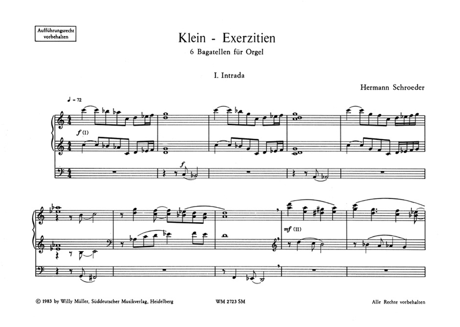 Klein-Exerzitien für Orgel Organ scores gallery preview page 2