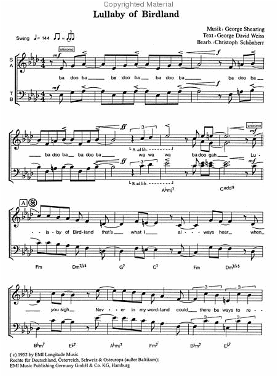 Jazz im Chor. Arrangements aus dem Jazz- und Rockbereich für Laien- und Schulchöre. Heft 1 Mixed Choir scores gallery preview page 2
