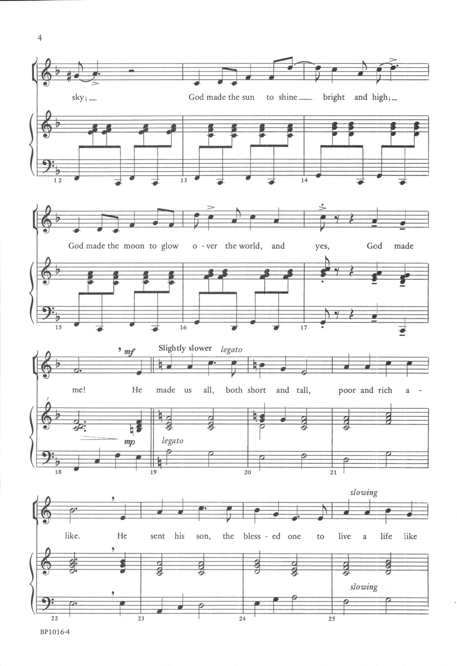 God Made Me! God Made Me! Unison Choir scores gallery preview page 3