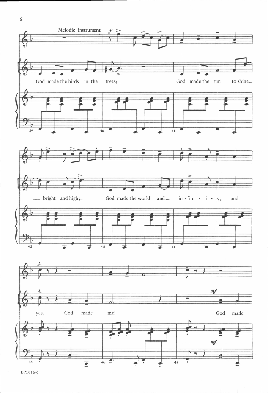 God Made Me! God Made Me! Unison Choir scores gallery preview page 5