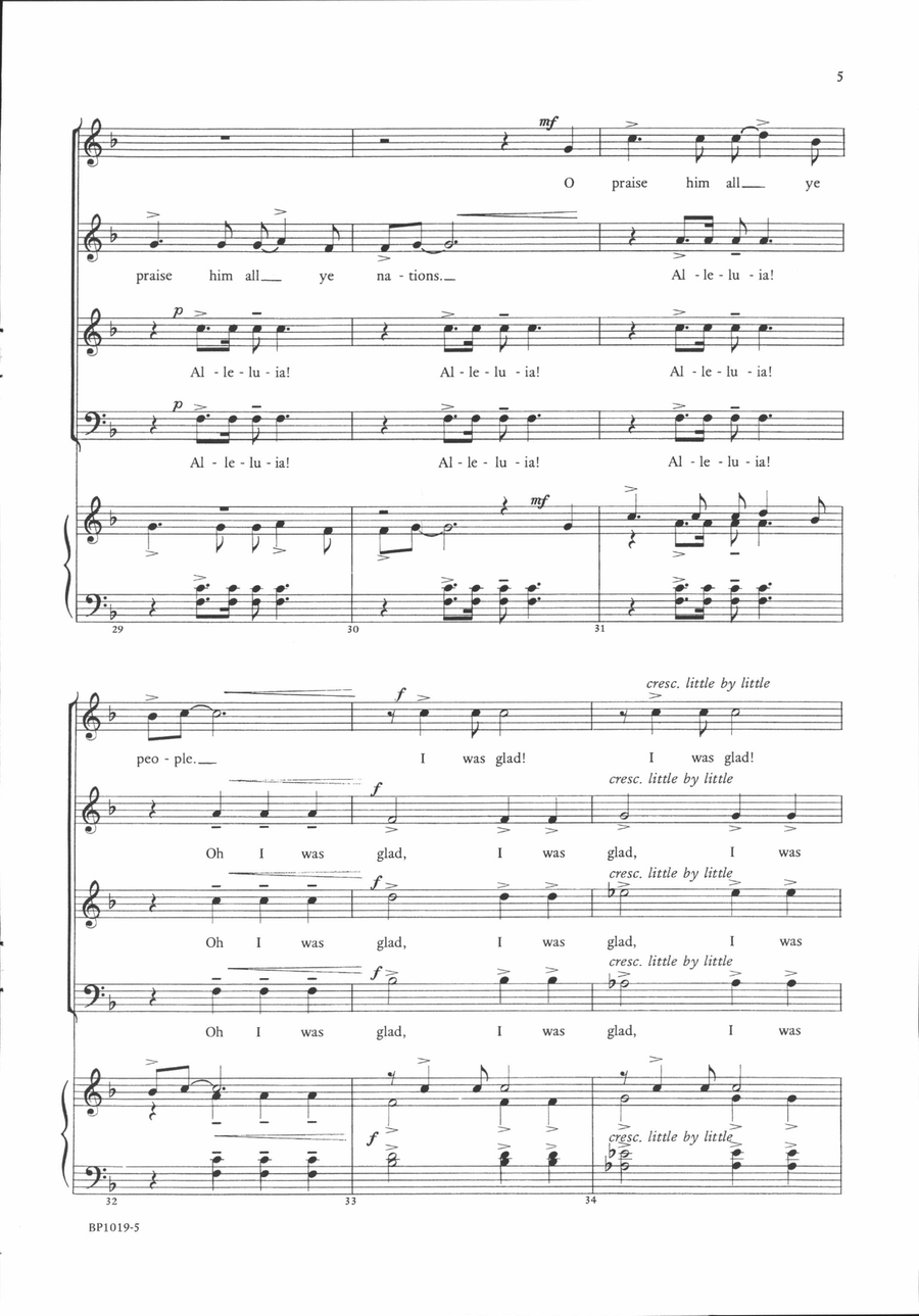 I Was Glad I Was Glad 4-Part scores gallery preview page 5