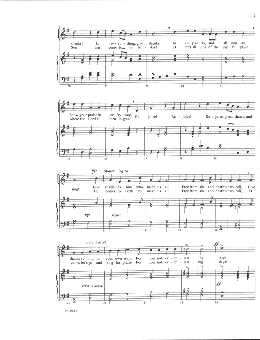 Rejoice, Give Thanks and Sing Unison Choir scores gallery preview page 3