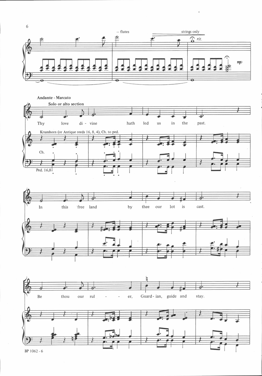 God of Our Fathers - Bish 4-Part scores gallery preview page 6