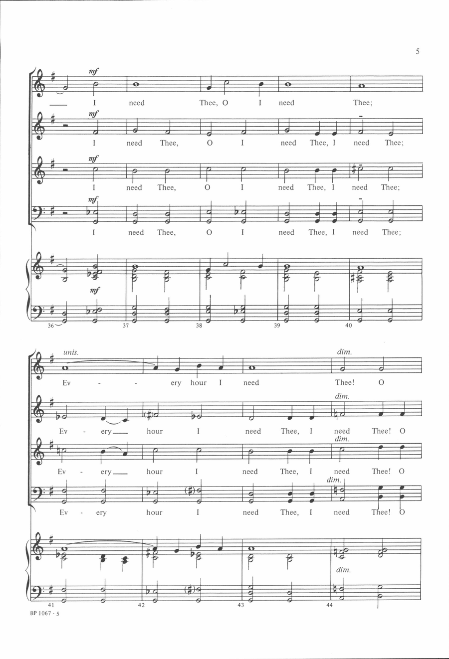 I Need Thee Every Hour I Need Thee Every Hour 4-Part scores gallery preview page 4