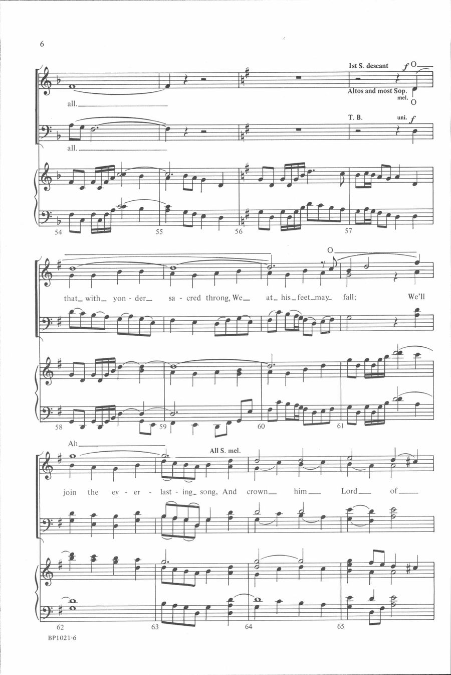 All Hail the Power of Jesus' Name 4-Part scores gallery preview page 5