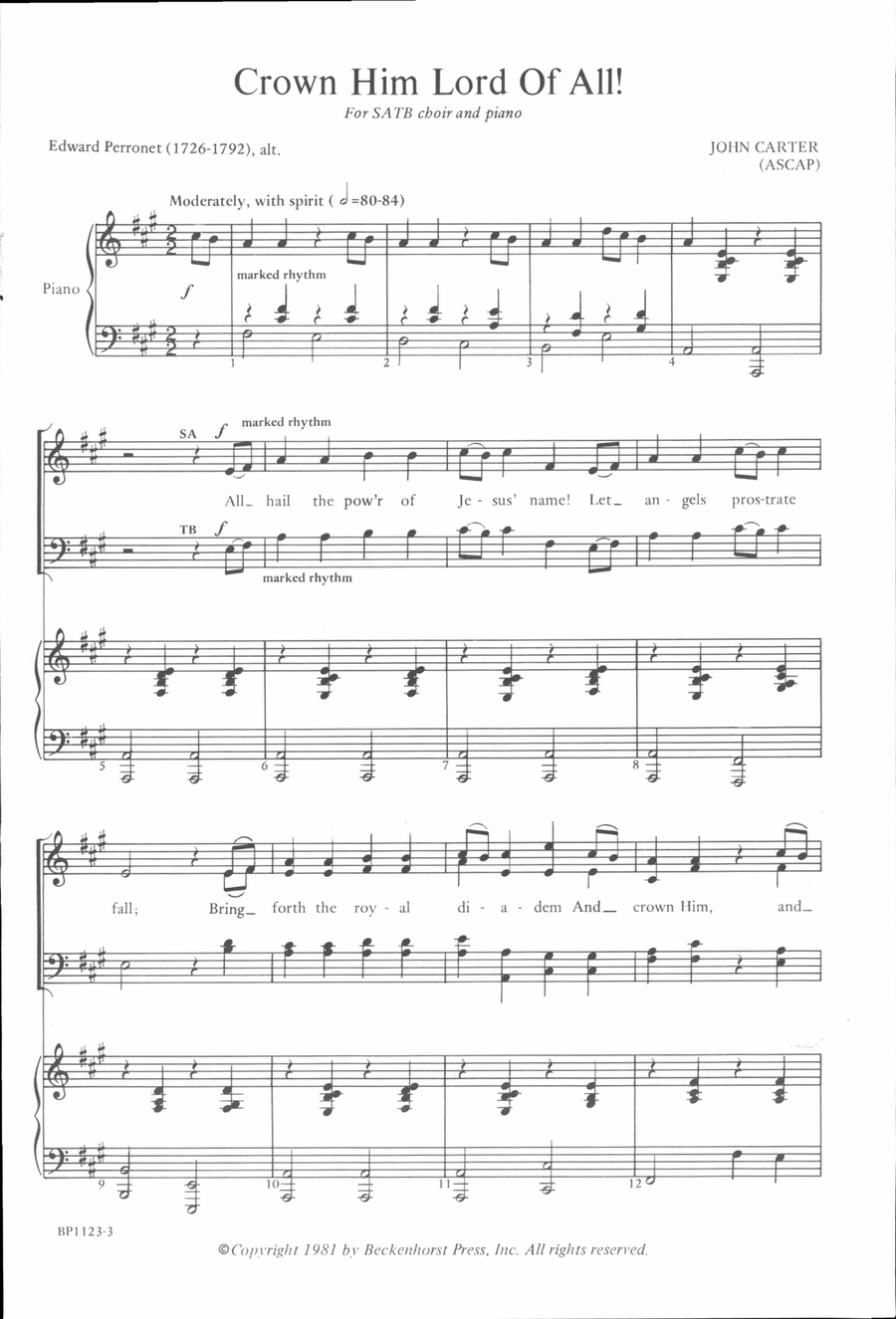 Crown Him Lord of All - Carter 4-Part scores gallery preview page 2