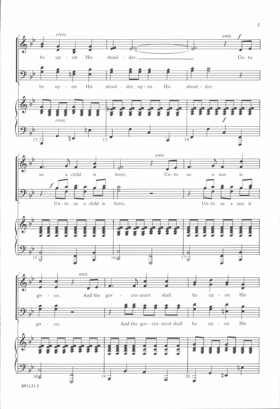 For Unto Us a Child Is Born 4-Part scores gallery preview page 3