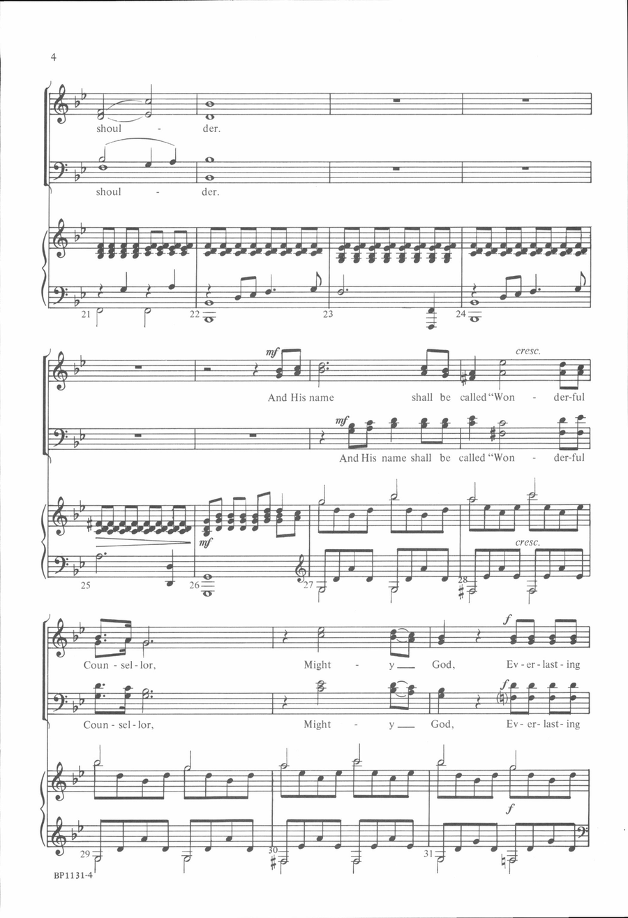 For Unto Us a Child Is Born 4-Part scores gallery preview page 4