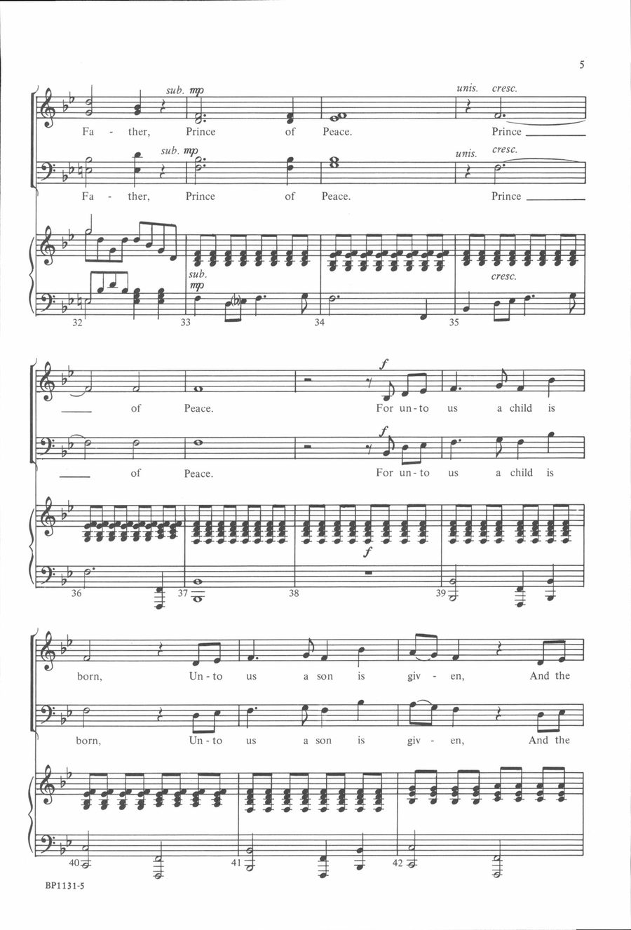 For Unto Us a Child Is Born 4-Part scores gallery preview page 5