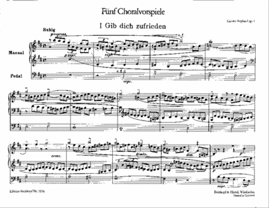 5 Chorale Preludes Op. 1 Organ scores gallery preview page 2