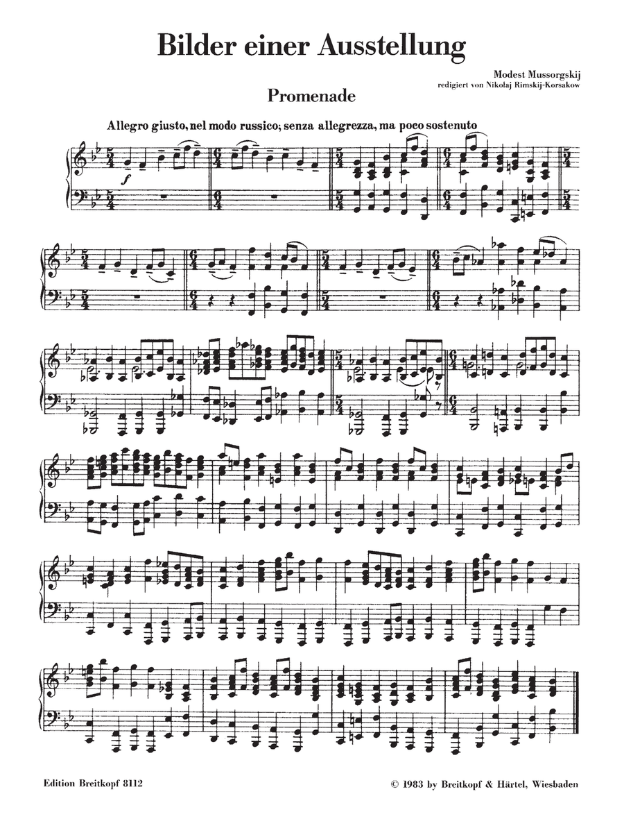 Pictures at an Exhibition Piano Solo scores gallery preview page 2