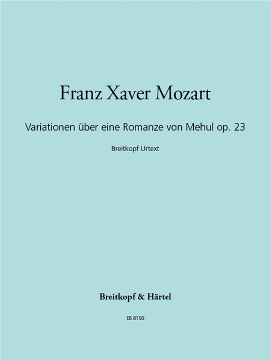 Variations on a romance by Mehul Op. 23 Piano Solo scores gallery preview page 1
