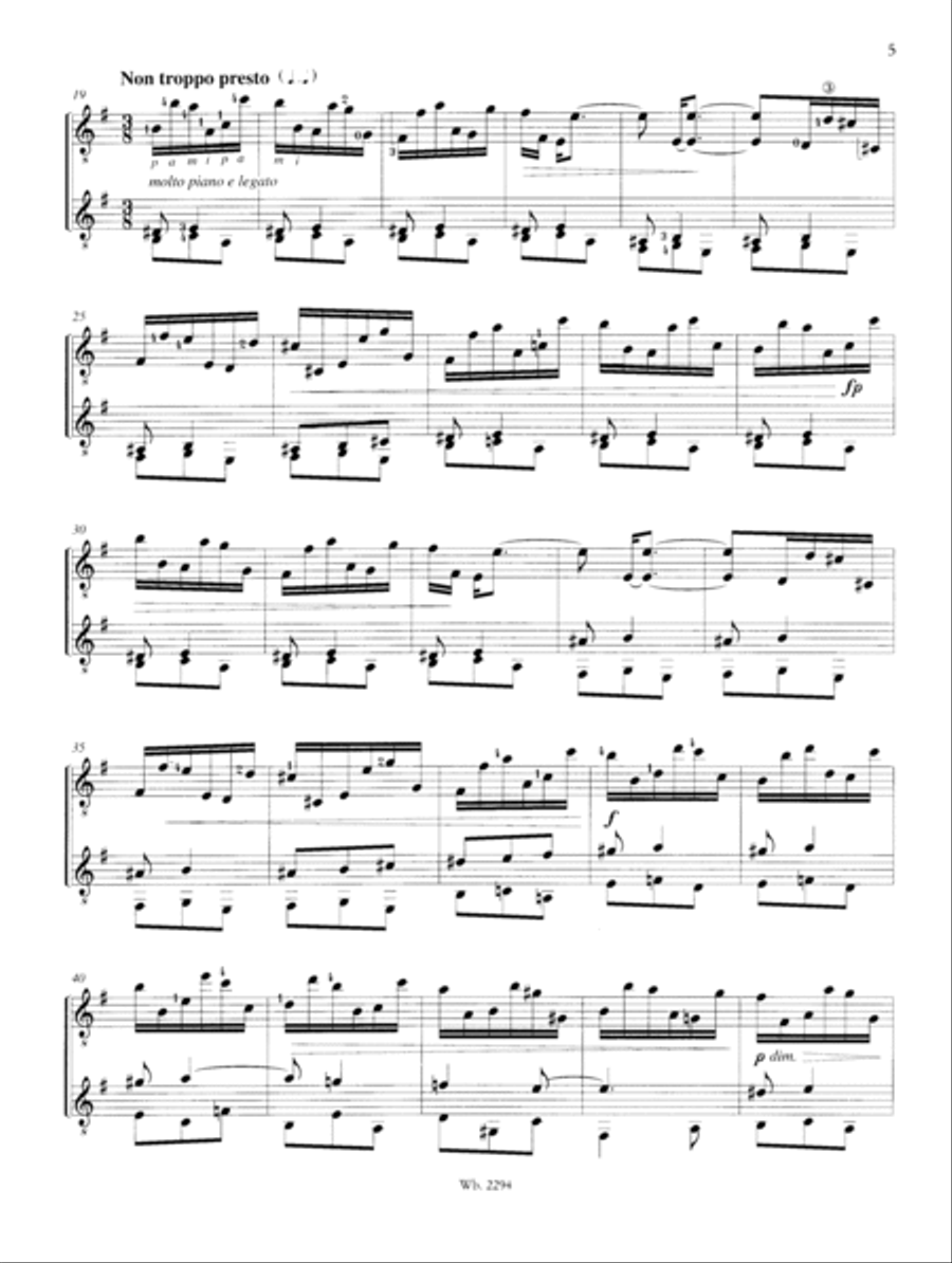 6 Pieces from Op. 76, 116, 118 Classical Guitar scores gallery preview page 3