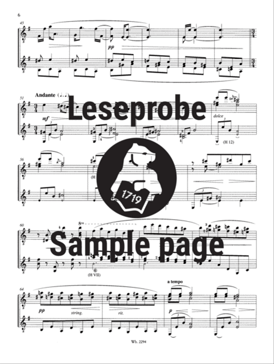 6 Pieces from Op. 76, 116, 118 Classical Guitar scores gallery preview page 4
