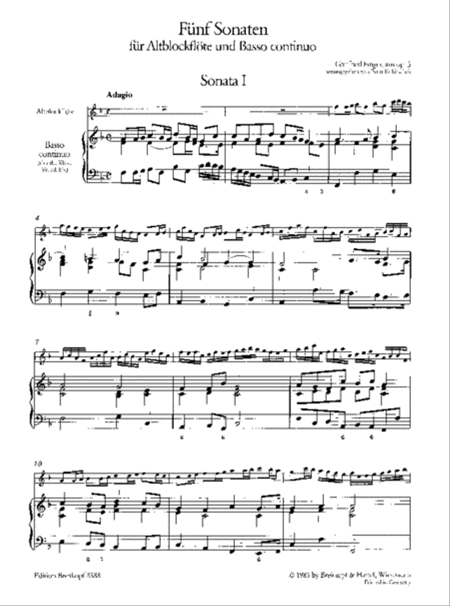 5 Sonatas from Op. 3 Recorder scores gallery preview page 2