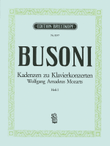 Cadenzas for W. A. Mozart’s Piano Concertos