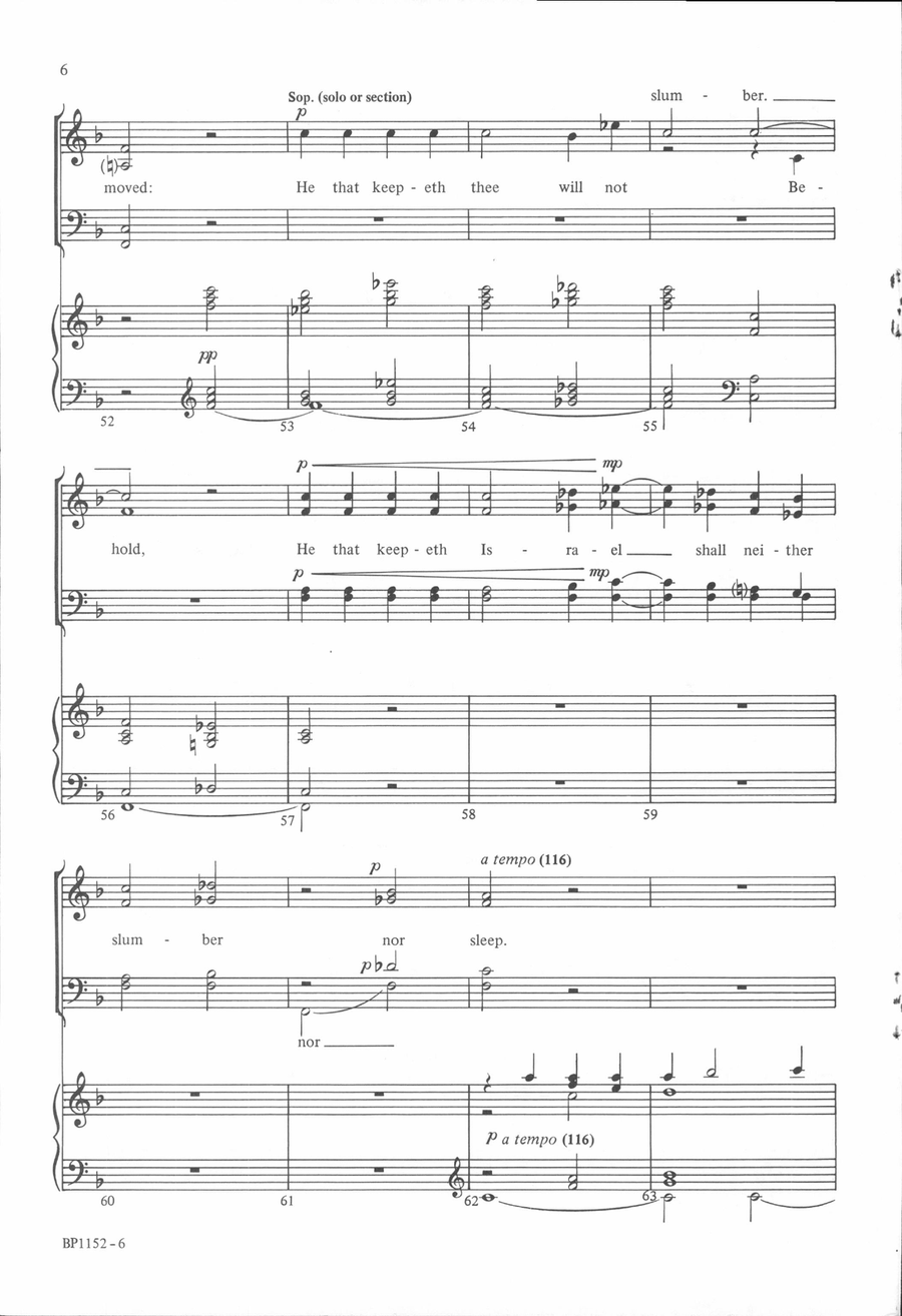 A Festival of Psalms: Psalm 121 4-Part scores gallery preview page 5