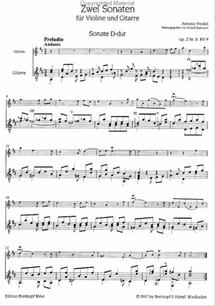 2 Sonatas from Op. 2 Violin scores gallery preview page 2